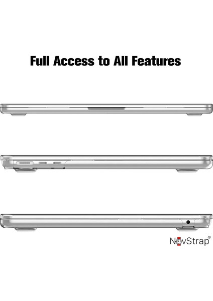 Macbook Air M4 M3 M2 Çip 13.6" A3240 A3113 A2681 ile Uyumlu Parlak Kılıf + Siyah Klavye Kılıfı +Ekran Koruyucu Film