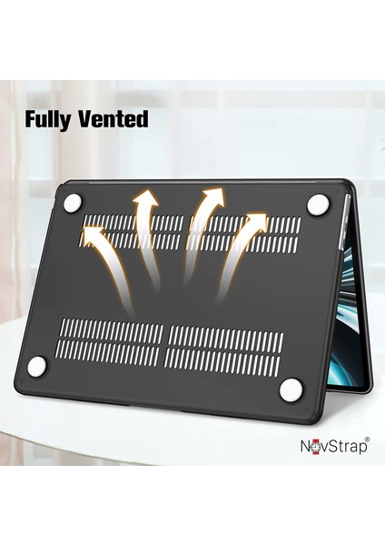 Macbook Air M4 M3 M2 Çip 13.6" A3240 A3113 A2681 ile Uyumlu Parlak Kılıf + Siyah Klavye Kılıfı +Ekran Koruyucu Film