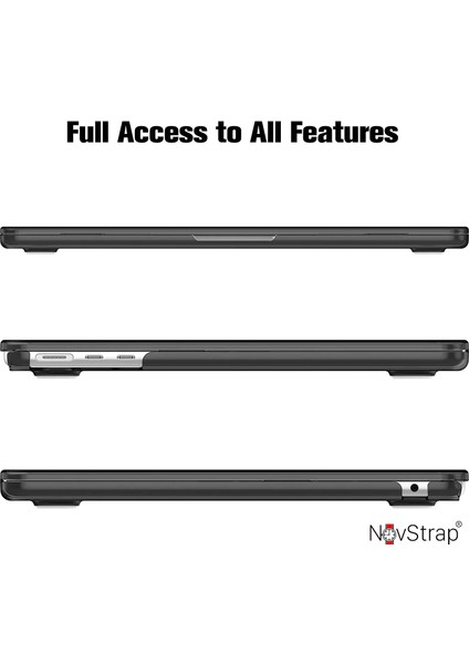 Macbook Air M4 M3 M2 Çip 13.6" A3240 A3113 A2681 ile Uyumlu Parlak Kılıf + Siyah Klavye Kılıfı +Ekran Koruyucu Film