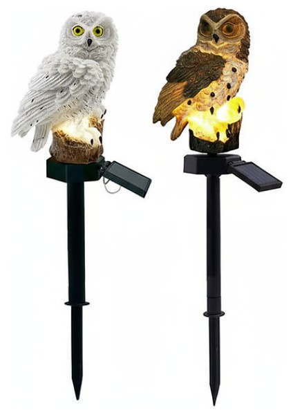 Baykuş Tasarımlı Solar Kazıklı Bahçe Aydınlatma modelleri