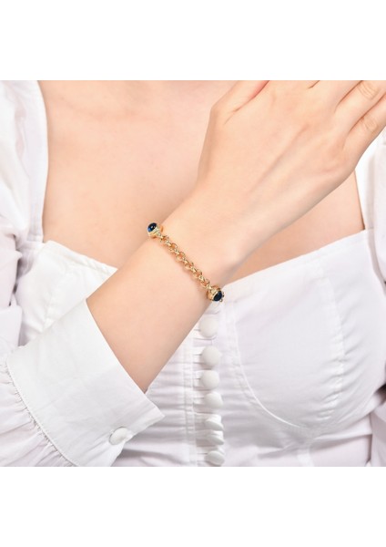 Nazar Boncuklu Altın Bileklik - 14K