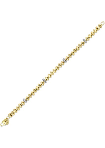 Taşlı Altın Tasarım Bileklik - 14K fırsatları
