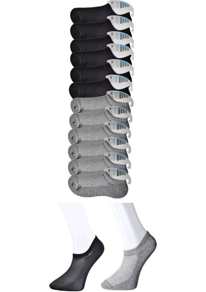 Siyah ve Gri Erkek Görünmez Çorap 12 çift fırsatları