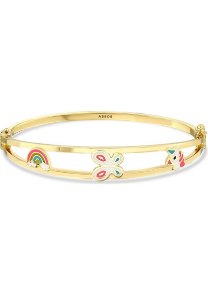 Kelebek Figürlü Altın Çocuk Kelepçe - 14K indirimleri