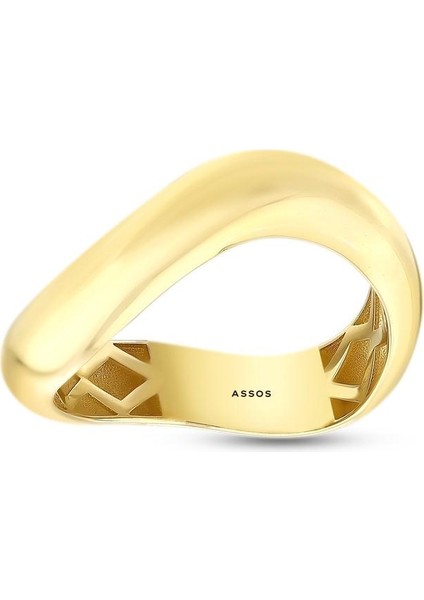 Asimetrik Tasarım Altın Yüzük - 14K