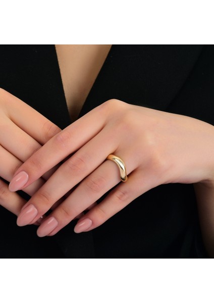 Asimetrik Tasarım Altın Yüzük - 14K