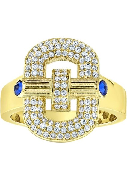 Taşlı Tasarım Altın Yüzük - 14K