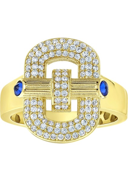 Taşlı Tasarım Altın Yüzük - 14K