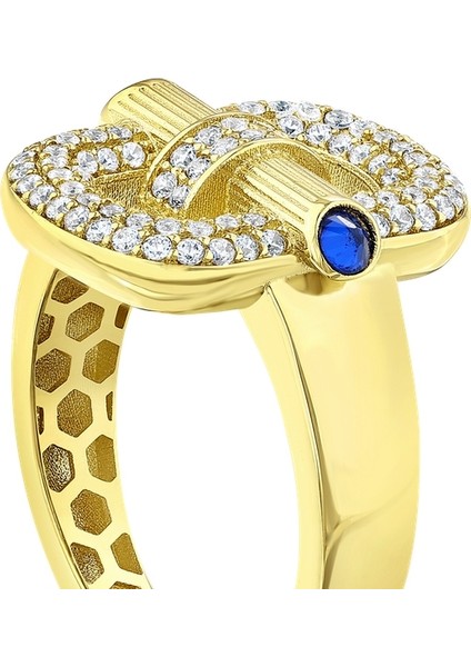 Taşlı Tasarım Altın Yüzük - 14K