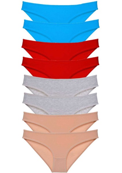 8 adet Süper Eko Set Likralı Kadın Slip Külot 534