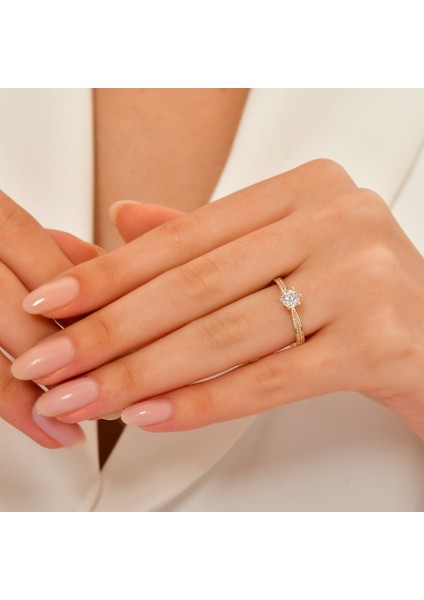 Altın Tektaş Yüzük - 14K