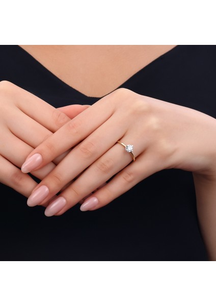 Altın Tektaş Yüzük - 14K