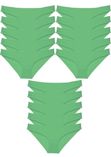 15 adet Süper Eko Set Likralı Kadın Slip Külot Yeşil modelleri