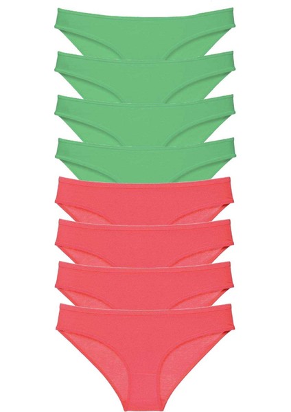 8 adet Eko Set Likralı Kadın Slip Külot Yeşil Fuşya fırsatları