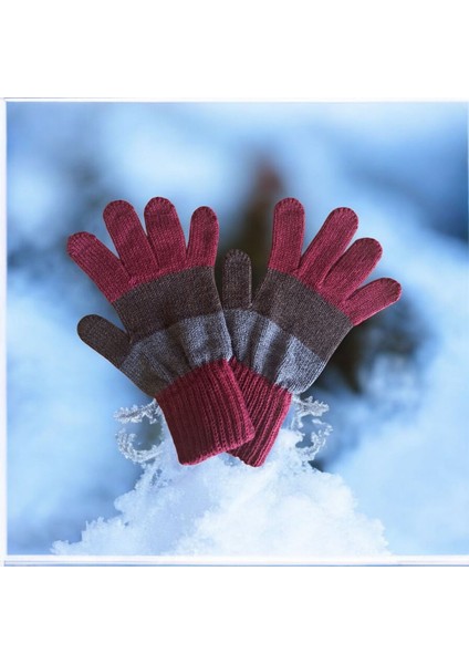 Garson Beden Erkek Çocuk Eldiven Bordo - 8-12 Yaş