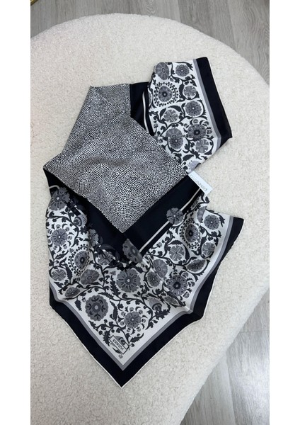 Ipekevi Ayna Tivil Ipek Eşarp Siyah