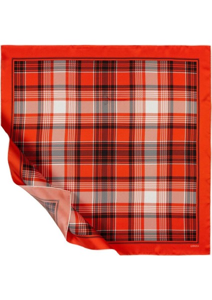 Ipekevi London Ekose Tivil Ipek Eşarp Turuncu