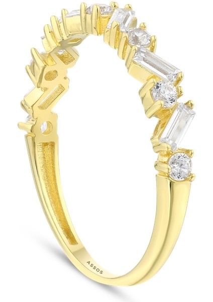 Taşlı Tasarım Altın Yüzük - 14K