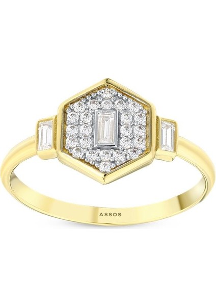 Baget Taşlı Altın Yüzük - 14K