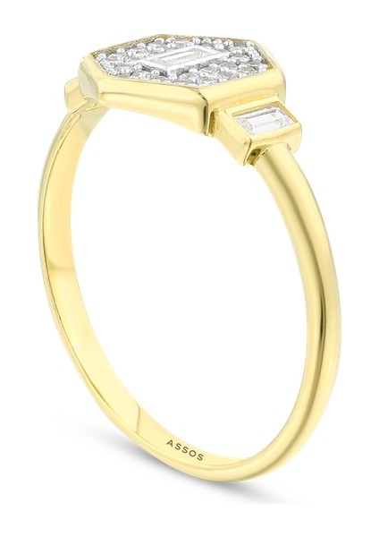 Baget Taşlı Altın Yüzük - 14K