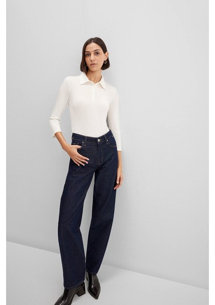 1613647-80194 Mavi Polo Yaka Modelli Penye. fırsatları