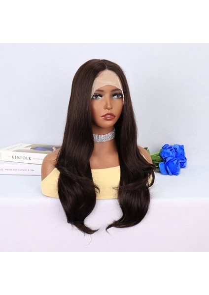 Koyu Kumral Hafif Dalgalı Tül Peruk fiyatları