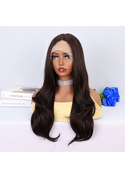 Koyu Kumral Hafif Dalgalı Tül Peruk modelleri