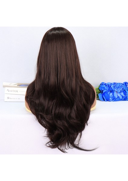 Koyu Kumral Hafif Dalgalı Tül Peruk fırsatları