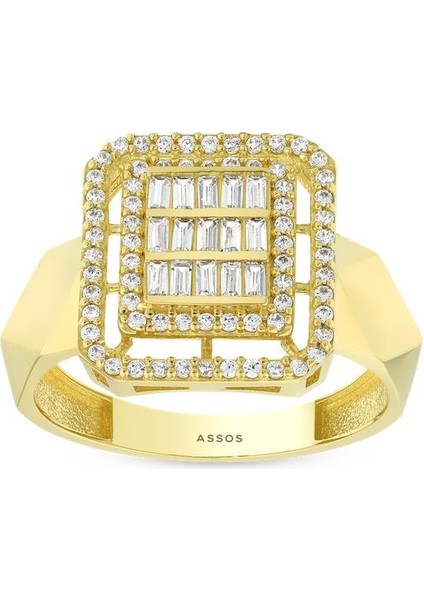 Baget Taşlı Altın Yüzük - 14K