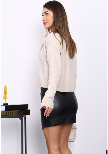 Taş Yaka Bağlamalı Düğmeli Triko Hırka fırsatları