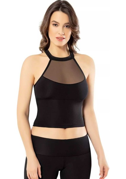 Pedli Dalgıç Modelli Krop Kadın Büstiyer Siyah modelleri