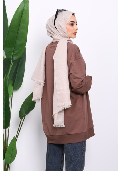 Koyuv Vizon Bisiklet Yaka Baskılı Sweat modelleri