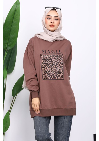 Koyuv Vizon Bisiklet Yaka Baskılı Sweat fırsatları