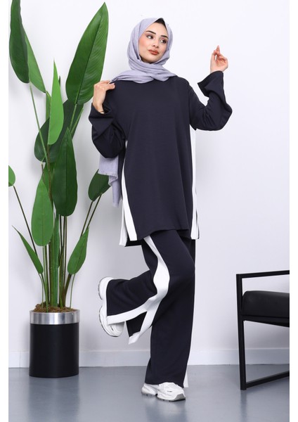 Antrasit Renk Bloklu Modal Tunik Pantolonlu Takım fiyatları