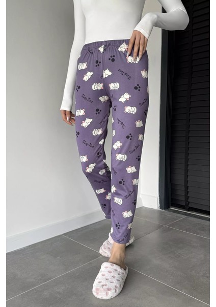 Kadın Baskılı Bel Lastikli Pijama Altı P-00019016