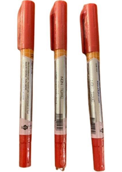 Permanent Kalıcı Marker Kalemi Çift Uçlu 0.5 mm ve 1 mm Kırmızı 3 Adet fiyatları