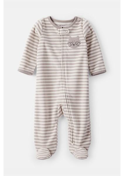 Erkek Bebek Kahverengi Polar Tulum