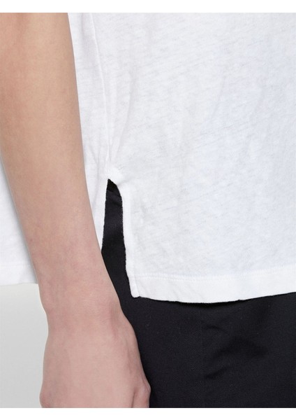 Keten Karışımlı Bisiklet Yaka T-Shirt Kadın Beyaz T-Shirt - 325P3UTFL107C indirimleri