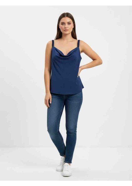 Askılı Esnek Büyük Beden Bluz