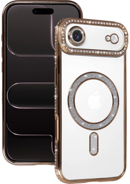 Mtxdpn Newface Apple Iphone 17 Air Joke Simli Magneticsafe Kılıf - Gold