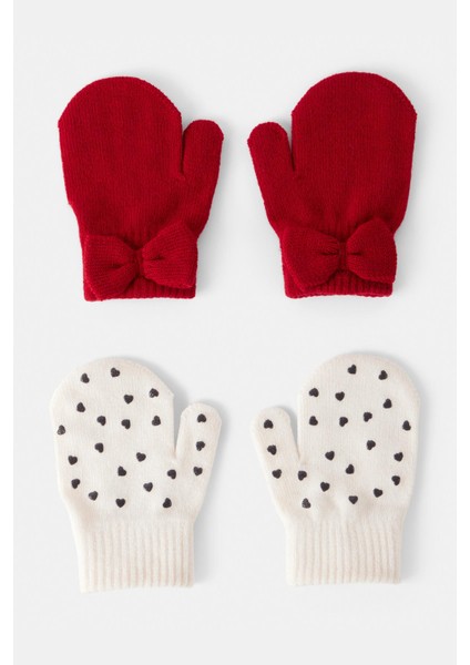 Kız Çocuk Desenli 2li Eldiven