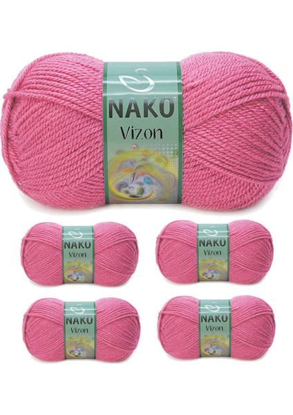 5 Adet Vizon Premium Akrilik El Örgü İpi Yünü Renk No:180 Kuru Gül modelleri