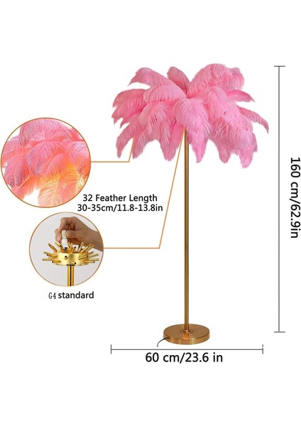 Pembe Deve Kuşu Tüyü Lambader indirimleri