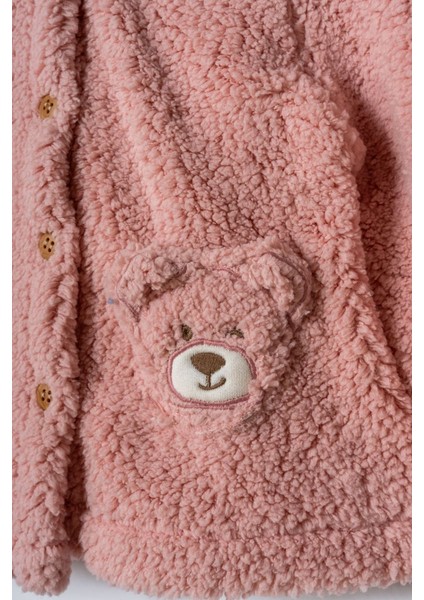 Kız Bebek Kapüşon Detaylı Peluş Ceket fiyatları