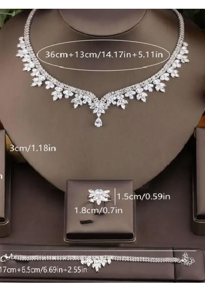 Yüksek Kaliteli Zirkon Taşlı Takı SETI-18K Altın Kaplama-Küpesizdir modelleri