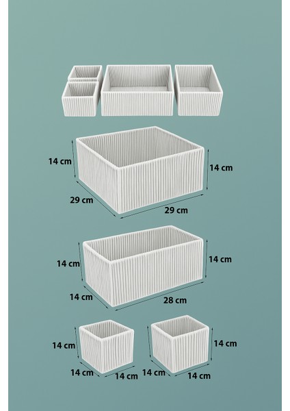 4'lü Çekmece Düzenleyici Kutu Seti modelleri