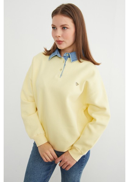 3 Iplik Kot Garnili Metal Aksesuarlı Sweatshirt fiyatları