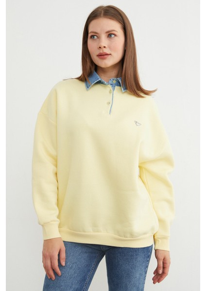 3 Iplik Kot Garnili Metal Aksesuarlı Sweatshirt indirimleri