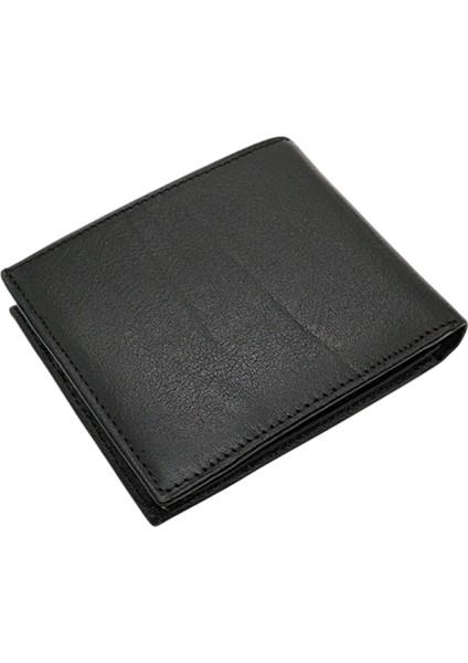 Hakiki Deri Bozuk Para ve Kart Bölmeli Erkek Cüzdanı - Siyah-Gri indirimleri