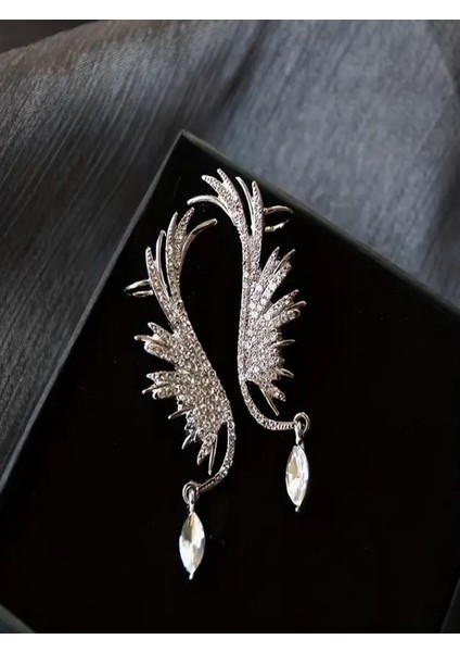 Zarif Melek Kanadı Klipsli Küpe modelleri